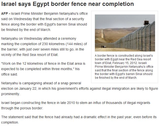Israel border fence near completion3.1.2013
