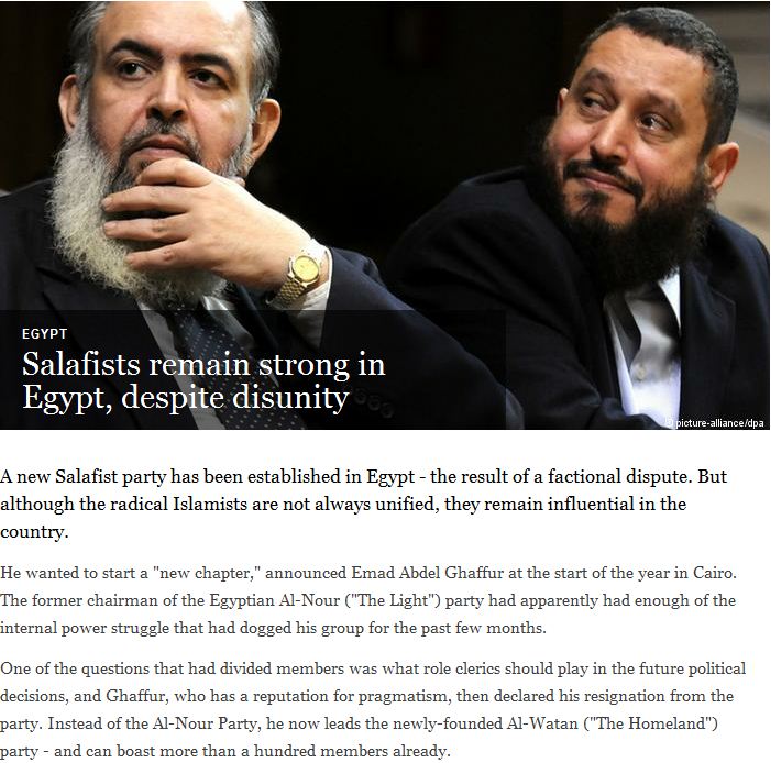 Salafists remain strong in egypt 5.1.2013