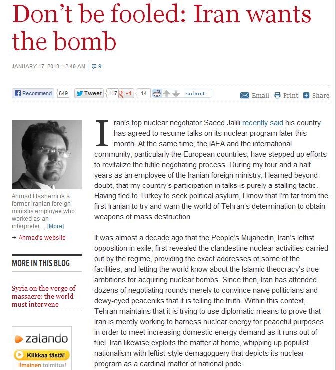 iran really does want the bomb 20.1.2013