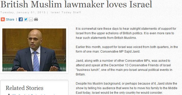 muslim uk lawmaker loves israel 2.1.2013
