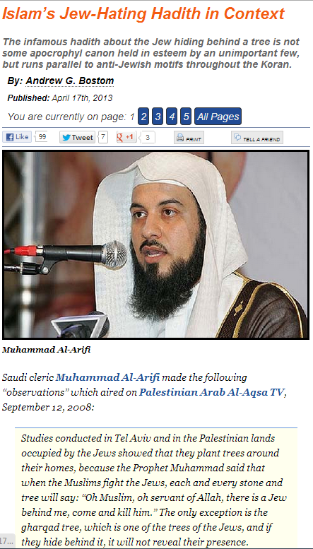 bostom- jew hating hadith in context 17.4.2013