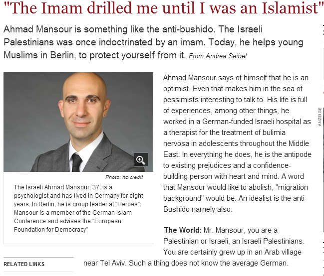 israeli arab rejects imam's basic islam 101 welt .de 26.4.2013