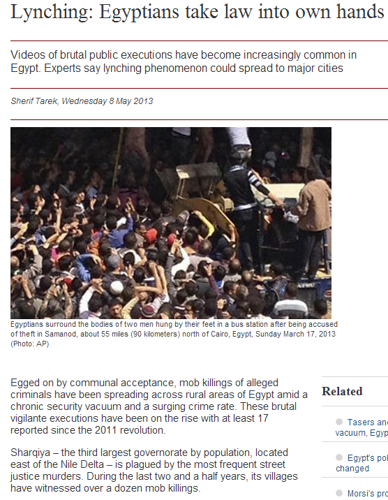 lynching in egypt common affair 14.5.2013