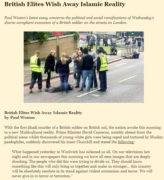 paul weston- british elites wish away islamic reality 25.5.2013