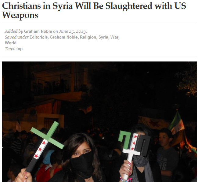 christians will be slaughtered with us arms 27.6.2013