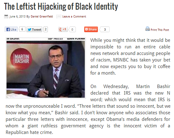 d.greenfield the leftist hijacking of black identity 6.6.2013