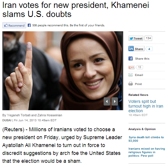 iranian election sham 14.6.2013