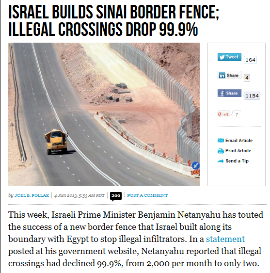 israel border fence see drop in illegal crossing to 99.9 per cent 5.6.2013