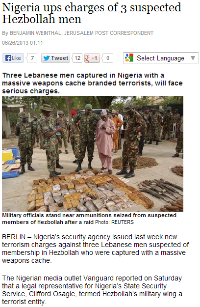 nigeria charges three heznazis for terrorism 26.6.2013