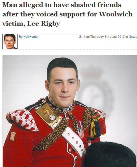 tard slashes friends who voiced sympathy for lee rigby 14.6.2013