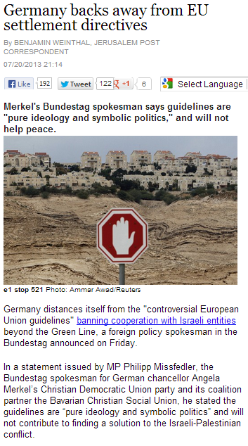 germany backs away from antiisrael eu directives 21.7.2013