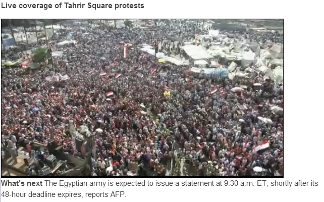 live from tahrir square military coup 3.7.2013