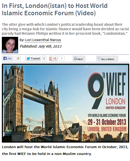 sharia compliance pays off for Londonistan-holds first ever world islamic economic forum 4.7.2013
