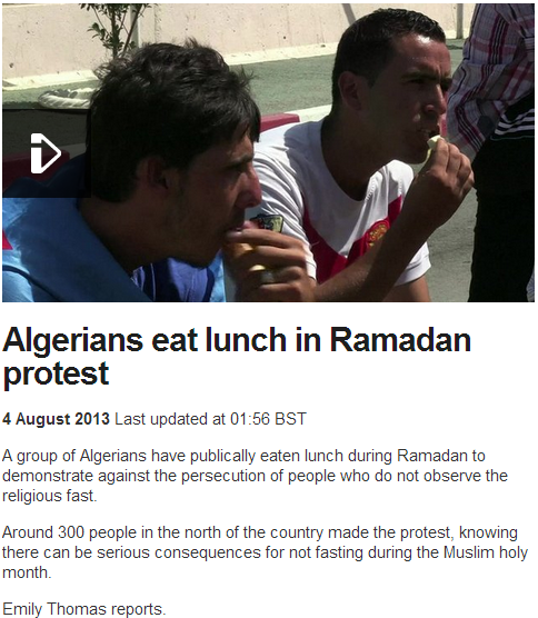 algerians protest ramadan eat lunch 4.8.2013