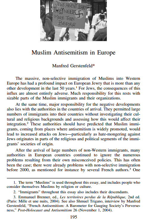 muslim anti-semitism manfred gerstenfeld 4.11.2013