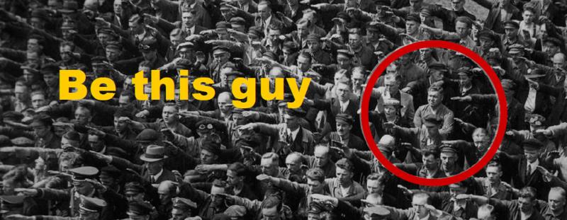lone guy in sea of nazis