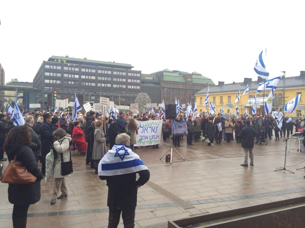 rally for israel in helsinki 1.3..2015