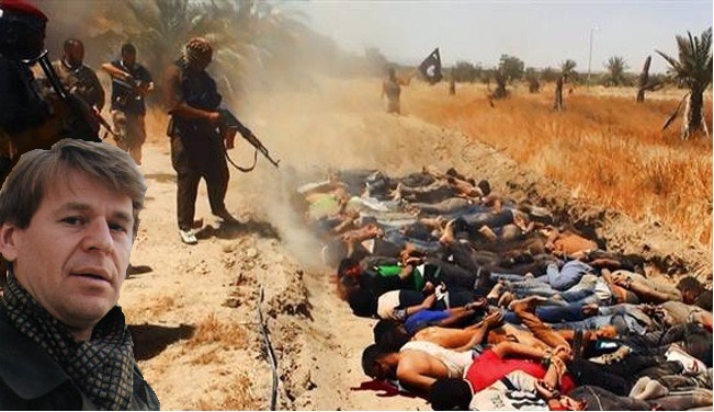 The file image shows ISIL terrorists executing dozens of captured Iraqi security forces members at an unknown location in the Salaheddin province.