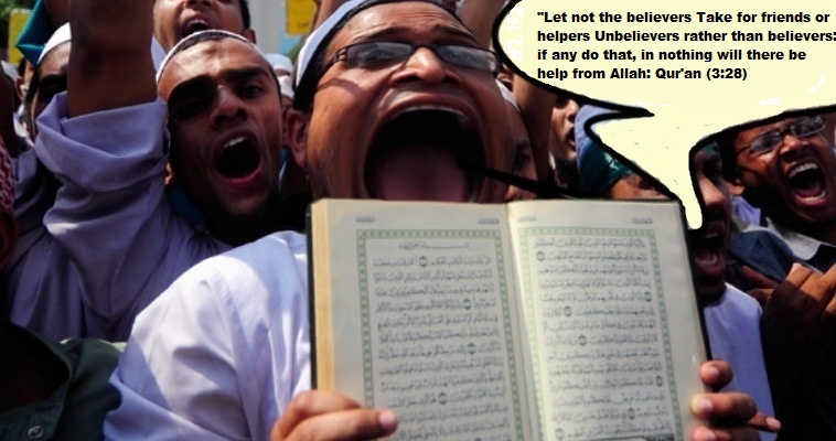muslim showing koran verse