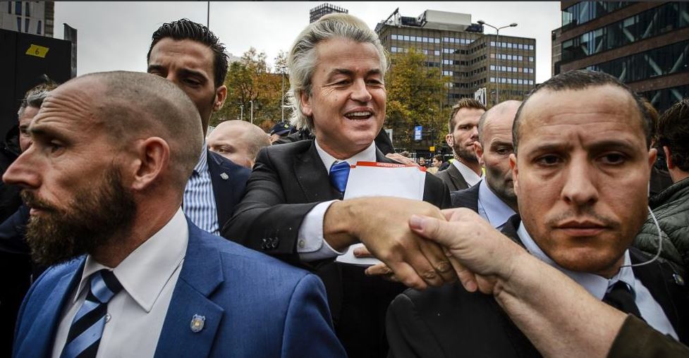 geert wilders presses the flesh