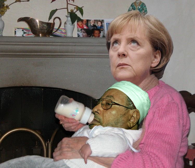 merkel feeding QARADAWI