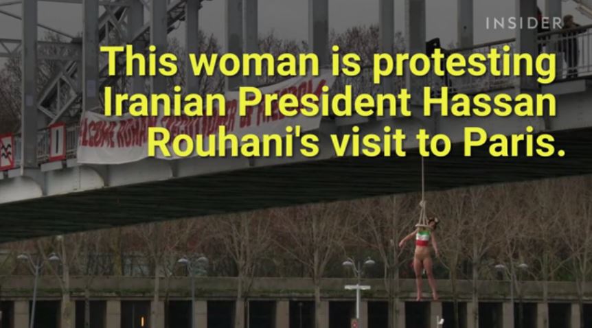 FEMEN PROTESTS ROUHANI VISIT TO PARIS