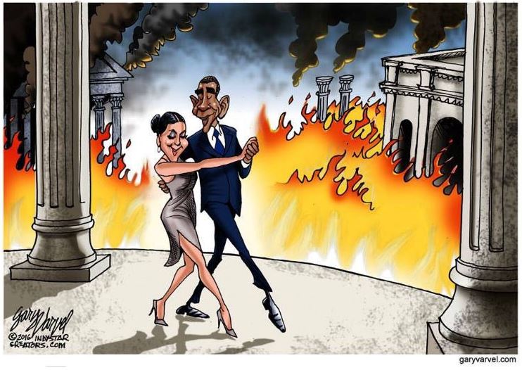 Obama tangos while world burns
