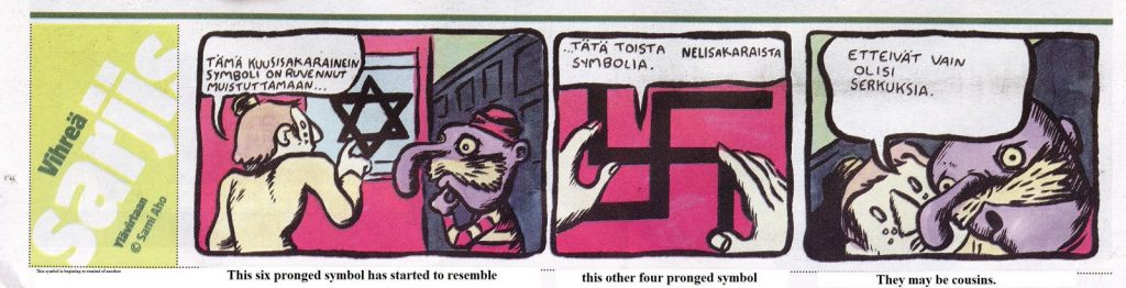 finnish greens antisemitic cartoon2