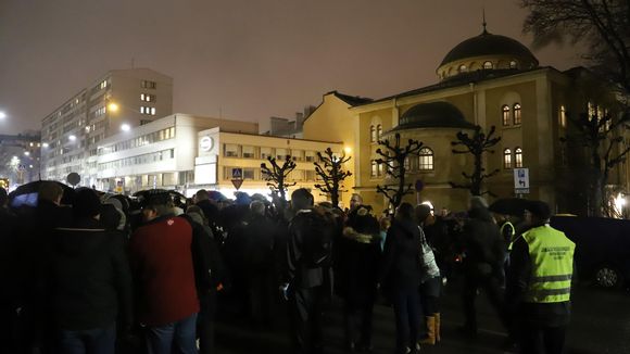 Blomstermanifestation i Åbo 30 januari.